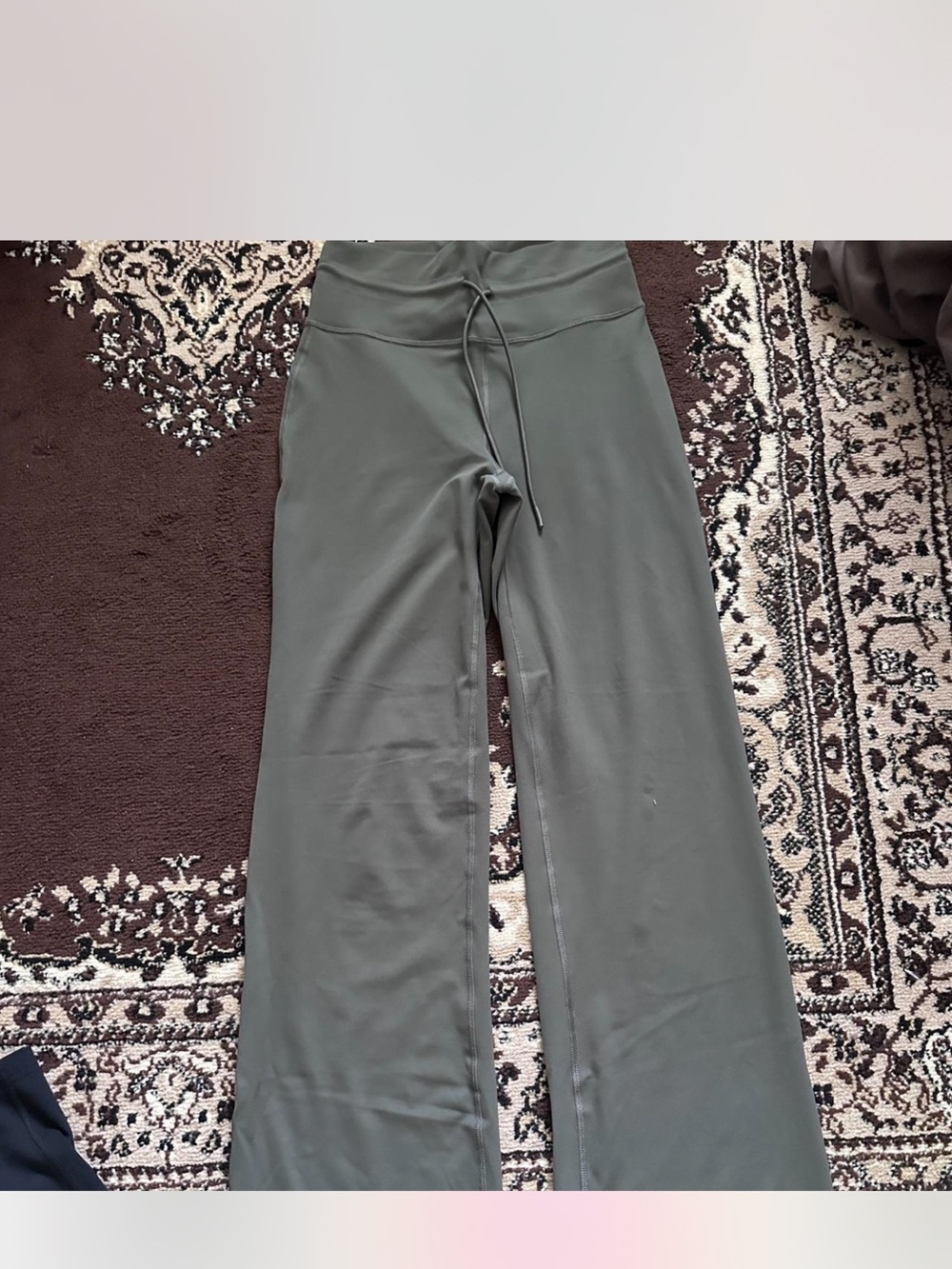 Vuori High-Waisted Wide Leg Pants in Olive Green
